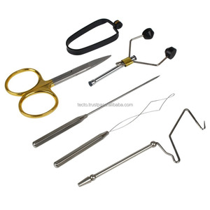 Kit de herramientas de atado de moscas, tijeras, bobinas de cerámica, látigo, con estuche de embalaje, accesorios de pesca profesionales - Product Image 4