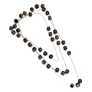 Collar de cadena con cuentas de Rosario chapado en oro de ónix negro - Product Image 4