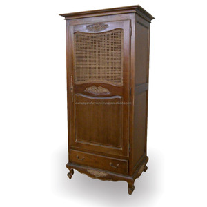 <b>Antique</b> Furniture - Vintage Rattan <b>Wardrobe</b> Furniture French Style. - Product Image 2