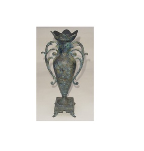 Antique <b>Bronze</b> Metal Flower Pot - Product Image 1