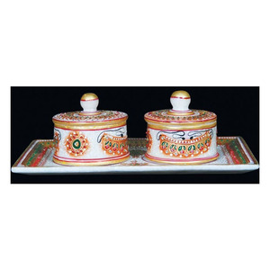 Articles de décoration d'intérieur en marbre peints à l'or, cadeaux artisanaux - Product Image 1