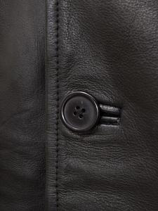 Abrigo largo negro de cuero genuino de vaca para hombre Gabardina elegante - Product Image 4