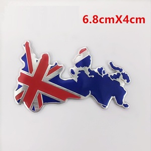 Autocollant personnalisé pour voiture Métal Alliage d'aluminium US Allemagne UK <span class=keywords><strong>France</strong></span> Carte Drapeau Emblème de carrosserie - Product Image 4