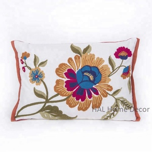 Wholesale Custom Floral Embroidered Indian Pillow Case <b>Cover</b>, Handmade Decorative <b>Sofa</b> <b>Cushion</b> <b>Cover</b> Square Pillow <b>Cushion</b> <b>Cover</b> - Product Image 4