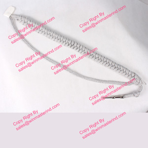 Aiguillette de uniforme dorada/plateada, cordones trenzados para hombro, fourragère francesa, Win Master Pakistán - Product Image 1