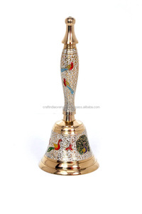 Campana de latón Tema de pavo real Mejor venta Campana de timbre Esmalte de color de alta calidad Pintado a mano Mejor vendedor Campana de embalaje personalizada - Product Image 4