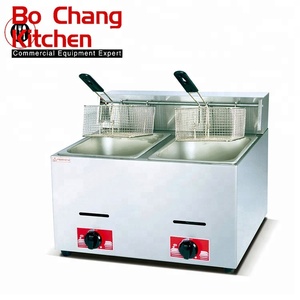 6L Double Tank Stainless Steel Heavy Duty Industrial Gas Deep Fryer