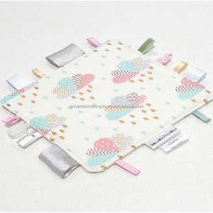 Soft Cotton Fleece Plush Baby Taggies Blanket - Product Image 1