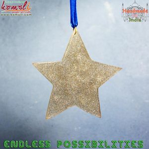 ผลหินอ่อนสีเขียวทำด้วยมือคริลิคเรซินคริสต์มาสเครื่องประดับแก้วแบน - Product Image 6