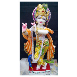 สวยปีตกฤษณะ Bhagwan หินอ่อนที่มีสีสันไอดอล Murti - Product Image 1