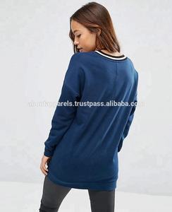 Bulk Wholesale Custom Quality Hip Hop Clothing Pullover Style Embroidery Women Long Sleeve Pullover Breathable Cotton Sweatshirt - Product Image 3