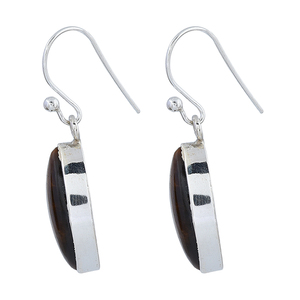 Marquise Shape Tiger Eye Boucles d'oreilles en argent sterling 925 avec fil d'oreille Boucles d'oreilles à la mode plaquées argent pour mariage, fiançailles. - Product Image 2