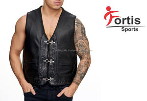 High quality brown leather waistcoat for <b>men</b> - Product Image 6