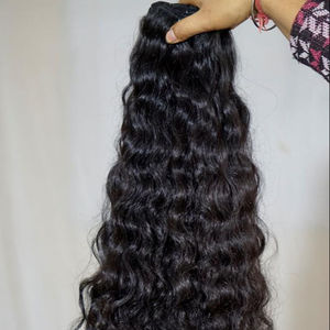 ผมมนุษย์แบบเรมี่จากอินเดียผมสำหรับต่อผมทอยาว20 "สีธรรมชาติหยักศกลึก - Product Image 1