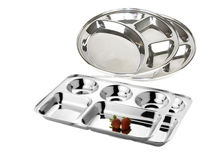 Veqking plateau à compartiments en acier inoxydable, plateau alimentaire de haute qualité dernier design à 3 ou 4 ou 5 compartiments - Product Image 2