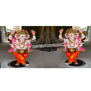 Estatuas de Ganesha de fibra musical, estatua de Ganpati de músico, estatuas de Ganesha, tocando instrumentos musicales - Product Image 1