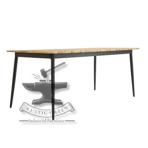 Mesa de comedor superior de madera con panel vintage industrial para escuela, sala de estar, hotel - Product Image 1
