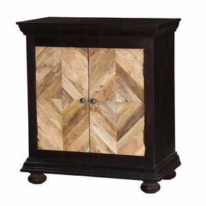 Modern Rustic European Traditional Solid Mango Wood <b>Oak</b> Finish 2-<b>Drawer</b> Nightstand Foldable <b>Bedside</b> Bedroom Furniture Home - Product Image 1