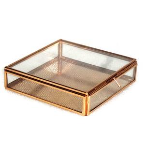 Verre décoratif avec cadre en métal boîte à bijoux pour le rangement des bijoux - Product Image 5