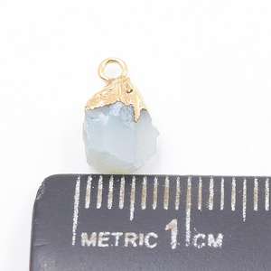 Aqua Druzy Rough Shape Gold Plated Pendant With Bail For Jewellery Making - Product Image 3