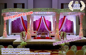 Imperial Wedding Golden Fiber Mandapam Modern Designed Wedding Mandap Trending Indian Customized Wedding Mandap Pillar Set USA - Product Image 5
