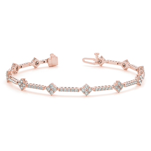 1.00TCW Real Diamond Tennis Bracelet Elegant 14K <b>Rose</b> <b>Gold</b> Studded Beautifully Designed Diamond Bracelets & <b>Bangles</b> - Product Image 1