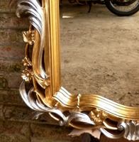 Miroir en bois sculpté à la main, meubles français, Style français, feuille d'argent Antique, or
