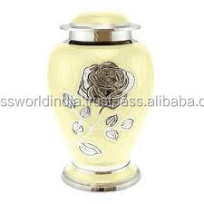 <b>Large</b> Falling Leaves Cremation <b>Urn</b> Funeral Supplies Brassworld India - Product Image 3