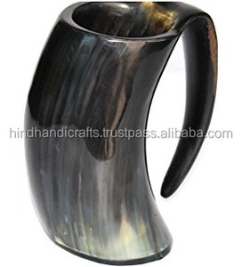 Taza de cuerno para beber, jarra hecha a mano, brillante, pulido, 500ml, ecológico, Vintage, superventas - Product Image 3