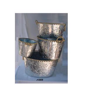 Chất Lượng Cao Hình Bầu Dục Mạ Kẽm Tấm Planter Set Chậu Hoa Cho Nhà Và Vườn Trang Trí Nội Thất Sắt Kim Loại Trồng Trong Giá Bán Buôn - Product Image 5