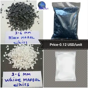 standard small size pouch packing mega mall used white and black or other natural color marble chips water wash dry and clean