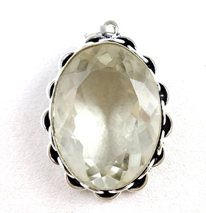 Pierre précieuse en Quartz de citron naturel plaqué argent, forme ovale, pendentif en argent Sterling 925, bijoux pour femmes, cadeau mignon, vente en gros - Product Image 3