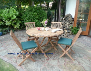 Wholesale Teak Wooden <b>Folding</b> Dining <b>Chairs</b> <b>and</b> <b>Tables</b> Garden Patio Outdoor Indonesia Furniture Sets - Product Image 2