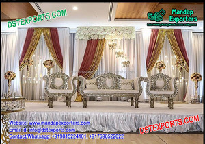 Sangeet-sofá de fondo bajo para escenario, conjunto de sofá musulmán, Walima, para boda, Majestic - Product Image 3