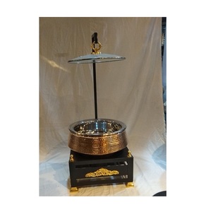 Platos de frotamiento de lujo para servir bodas, calentador de alimentos para Buffet, plato de frotamiento colgante de acero inoxidable para catering - Product Image 6