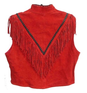 เสื้อกั๊กหนังถักขอบสไตล์ตะวันตกวินเทจอินเดียผู้หญิง2023 - Product Image 2