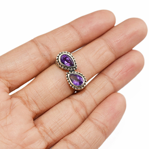 Anillo de amatista azul en forma de pera de felpa, joyería de plata de ley 925, joyería de plata al por mayor - Product Image 4