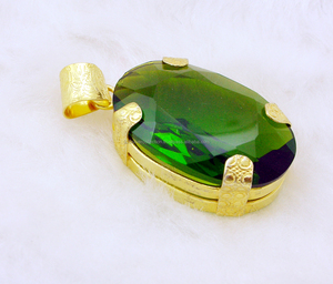 หินเกิดเพอริโดชุบทองเหลี่ยมเพชรพลอยจี้มาใหม่มีราคาแพง - Product Image 3
