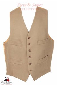 Gilet de mariage pour homme Steve James coupe ajustée - Tissu en laine respirant, imperméable, réversible, col en V, simple boutonnage, style décontracté chic - Product Image 4