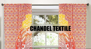 Ombre Mandala Handmade Valences 2PC Cotton Door <b>Curtains</b> Set Door Hanging Window Voile Door <b>Curtain</b> Decorative Ethnic Ombre Art - Product Image 4
