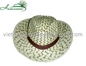 Sombrero de vaquero de hoja de palma de color natural liso con cinta ancha Tamaño personalizable - Product Image 2