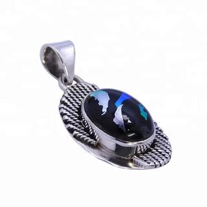 Fashion New Design Dichroic Glass <b>Pendant</b> Necklace 925 Sterling Silver Fine Jewelry <b>Pendants</b> & Charms Gift for Her - Product Image 1