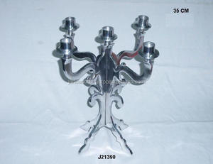 Candelabros de aluminio pulidos con espejo personalizables para el hogar y la fiesta, candelabros de Metal navideños, linternas y tarros - Product Image 1