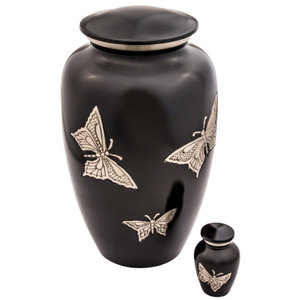 Urna funeraria de latón con forma de mariposa para adultos, acabado brillante y pulido, para cenizas humanas y suministros funerarios - Product Image 5