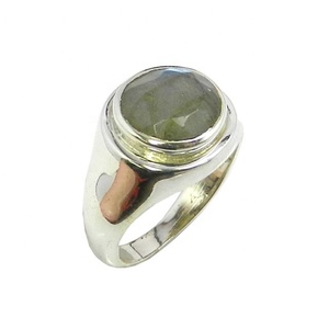 Wholesale Dainty Natural Gemstone Jewelry 925 Sterling <b>Silver</b> Round Shape Labradorite <b>Ring</b> for Her <b>Eternity</b> Vermeil <b>Rings</b> - Product Image 1
