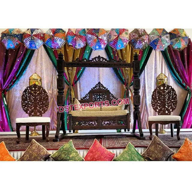 Pakistaanse Moslim Bruiloft Swing/Jhula Indiase Bruiloft Swing Voor Decoratie Aziatische Mehandi Podium Voor Verkoop