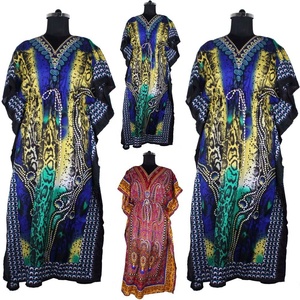 Bikini de plage Couverture Sans Sans Manches En Crêpe de Soie Longue Caftan - Product Image 1