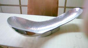 ถาดเสิร์ฟผลไม้โลหะทองเหลืองโบราณดีไซน์รูปใบไม้สีเงินขนาดใหญ่ปรับแต่งได้สำหรับบ้านโรงแรมงานแต่งงานงานปาร์ตี้ - Product Image 3