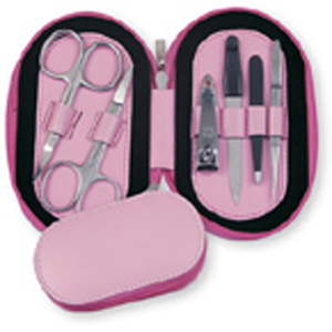 Kit de manucure et de pédicure rose, outils professionnels, ensemble pour les ongles, en acier inoxydable, avec étui de voyage - Product Image 1