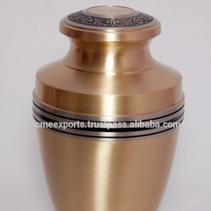 Elegant Brass Tall Cremation Urns with Silver Finished for Adults Memorial Funeral <b>Keepsake</b> Urns - Product Image 3